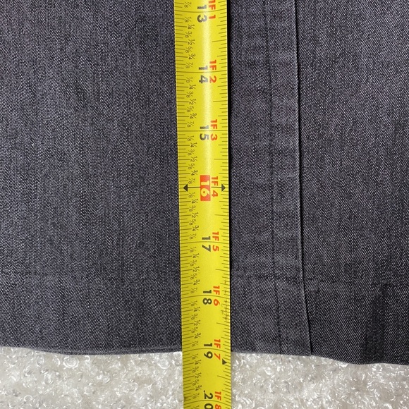 Sandro Grey/Blue Light Weight Denim Sailor Style Pockets Zipper A-Line Skirt 12P - Picture 6 of 8